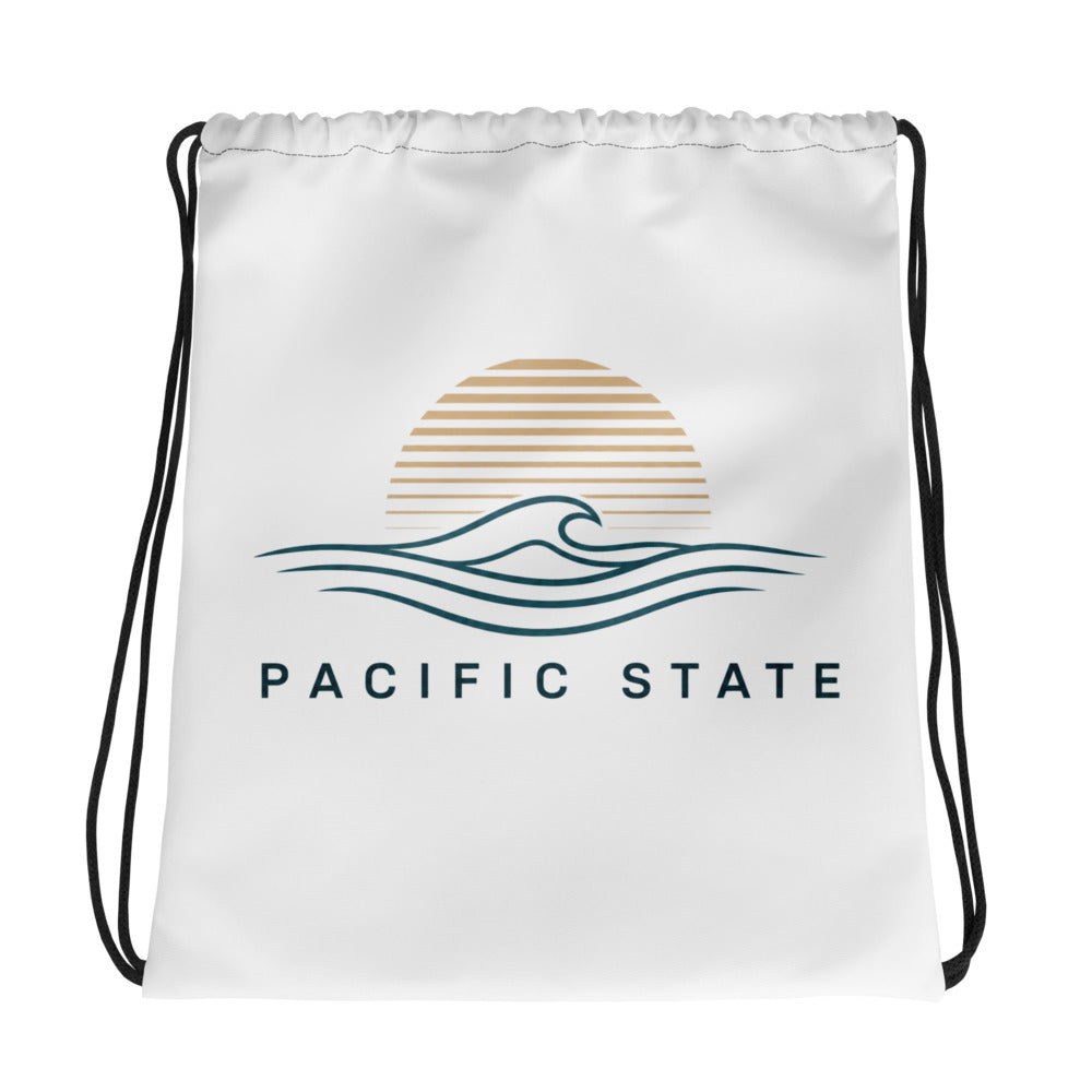 Sunset Wave Drawstring Bag