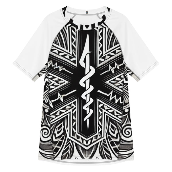 Polynesian Tribal EMS Rash Guard – Black & White Edition