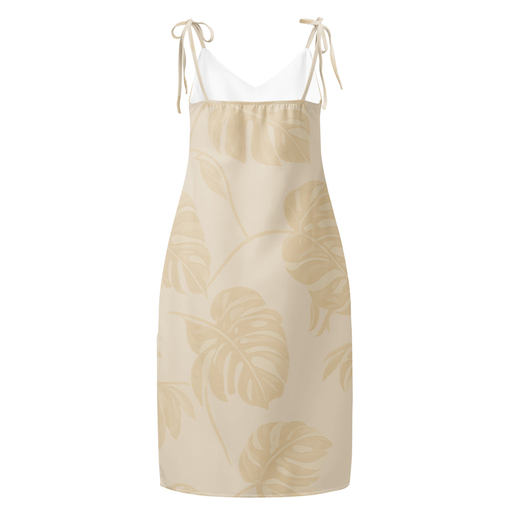 Golden Monstera Slip Dress