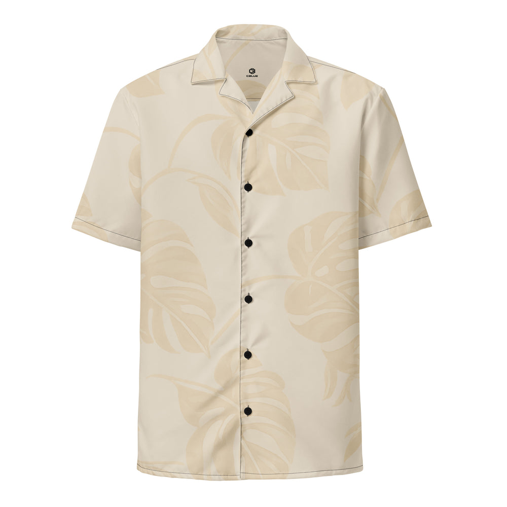 Golden Monstera Aloha Shirt
