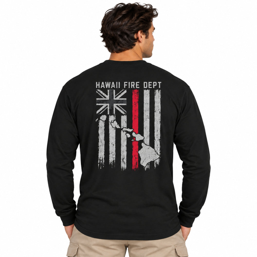 Hawaiʻi Fire Red Line Long Sleeve Tee