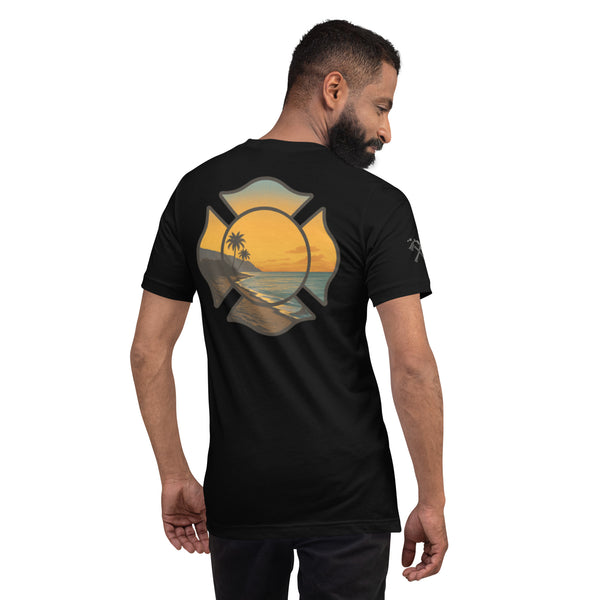 CBLUE Fire Sunset Tee – Island Watch Edition