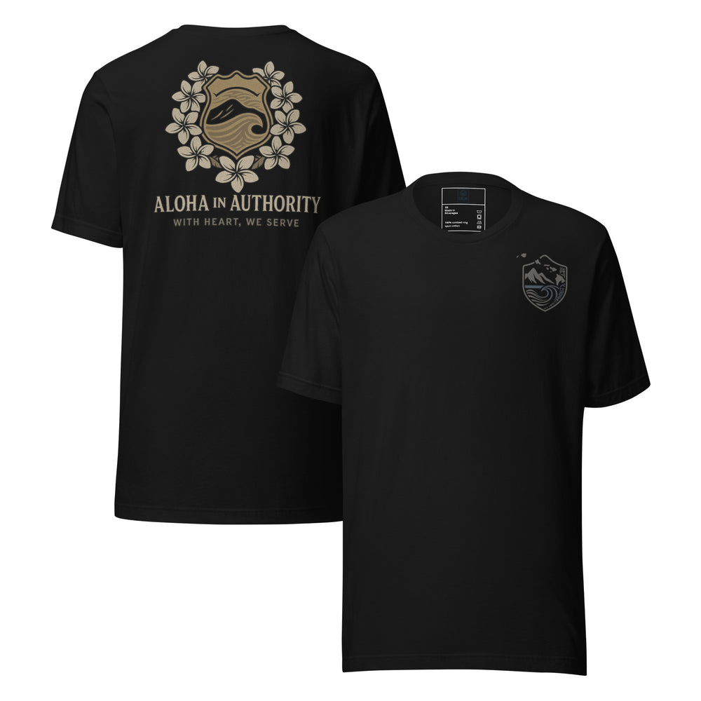 Aloha in Authority Tee – With Heart, We Serve